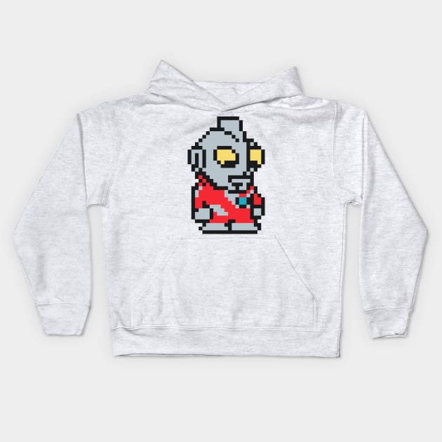 8-bit Ultraman Kids Hoodie by tomangleberger